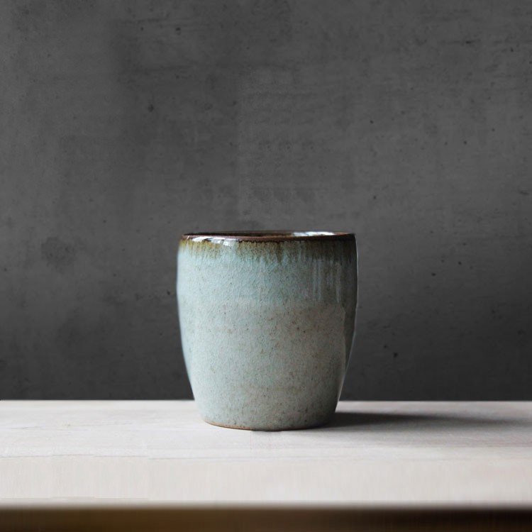 Handmade Pottery Retro Green Ceramic Cup